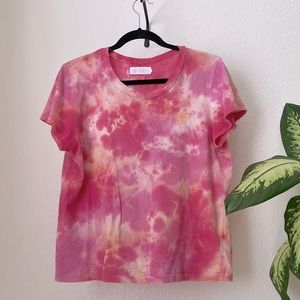 LaCausa Frank Tie Dye Tee in Raspberry Wash